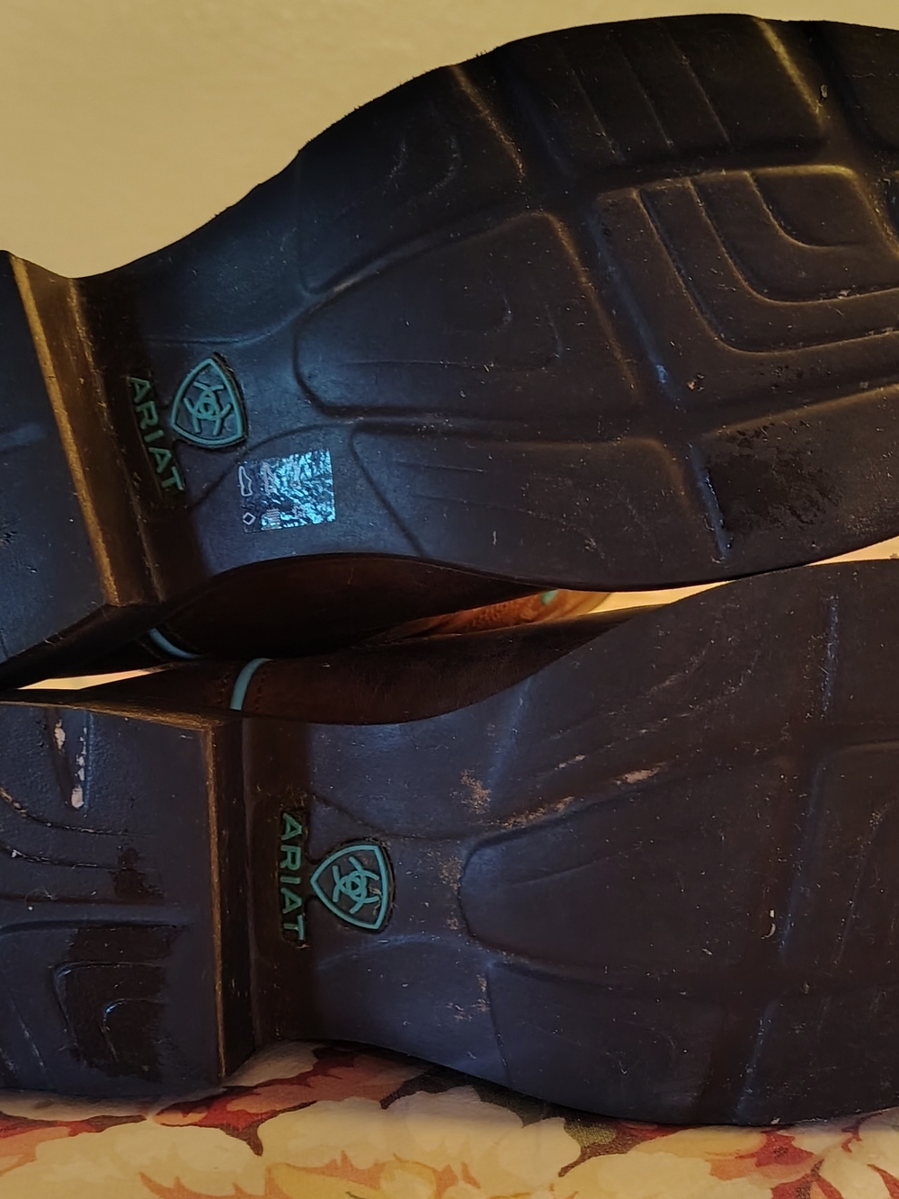 Brown Leather Western Boots with Turquoise Accents - Picture 8 of 10